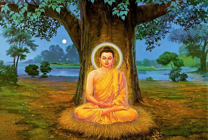 Advaita Vedanta Imaga of a sage meditating under a tree